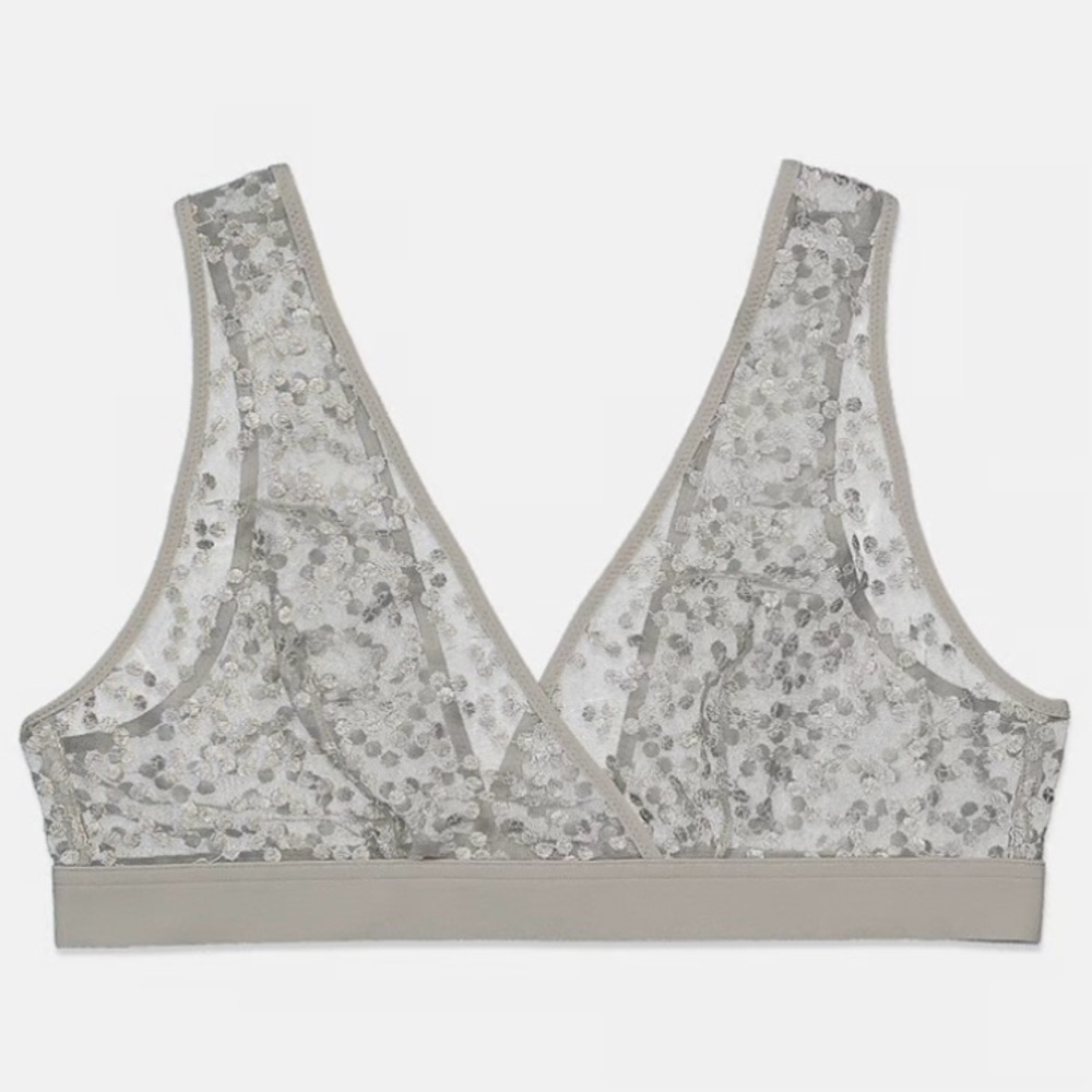 Jason Wu Satin Dot Sheer Bralette Size Medium